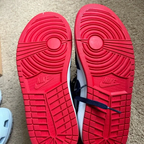 Nike Air Jordan Men's Shoes - Navy, Red, and White - Picture 2 of 4